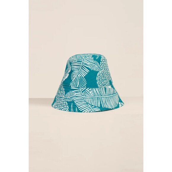 ?TRINA TURK? Pinapple Garden Crusher Hat ~ Pineapple Paradise Barkcloth NWT main image 10